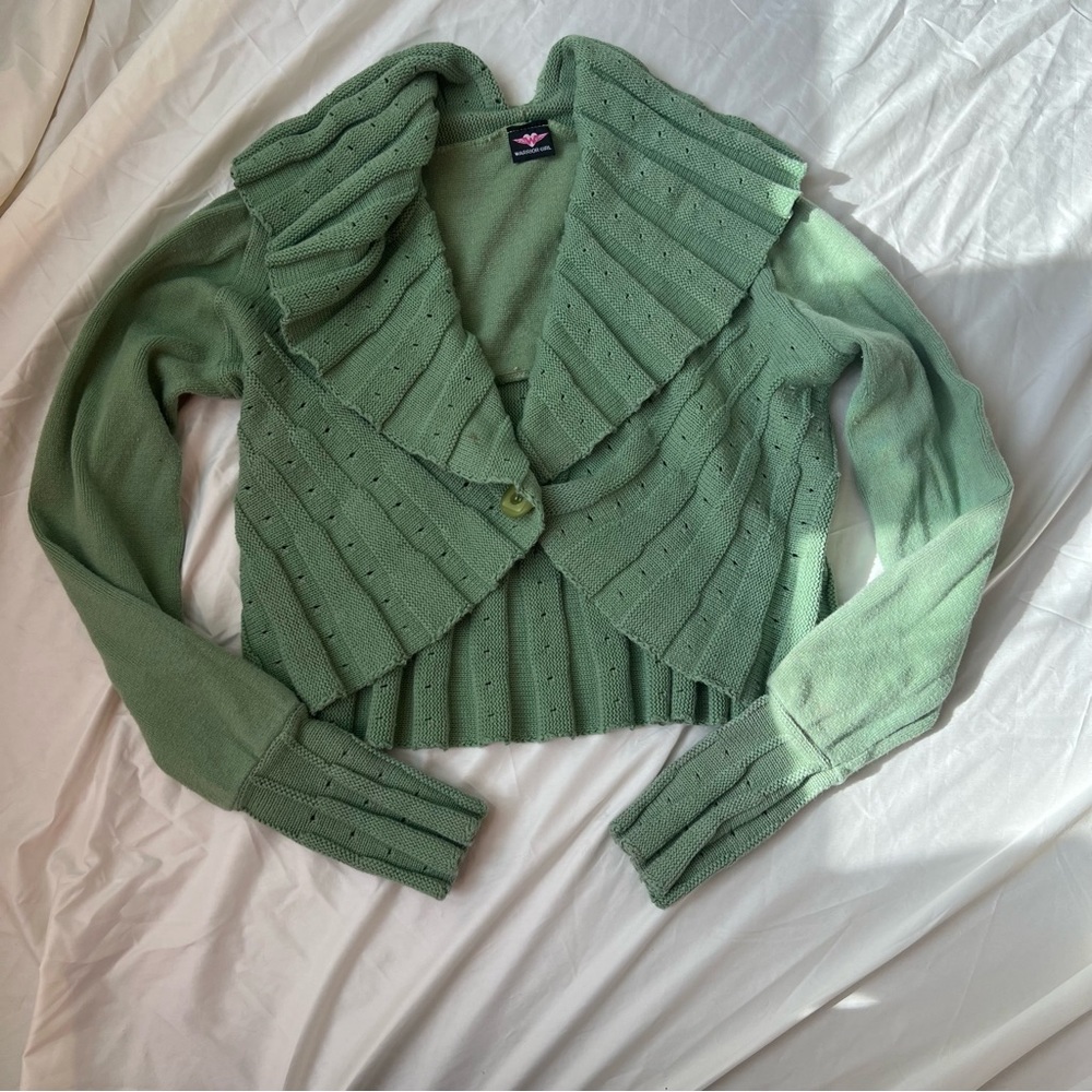 Green y2k cardigan